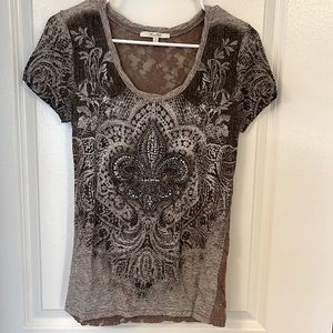MISS ME embellished T-shirt with lace back